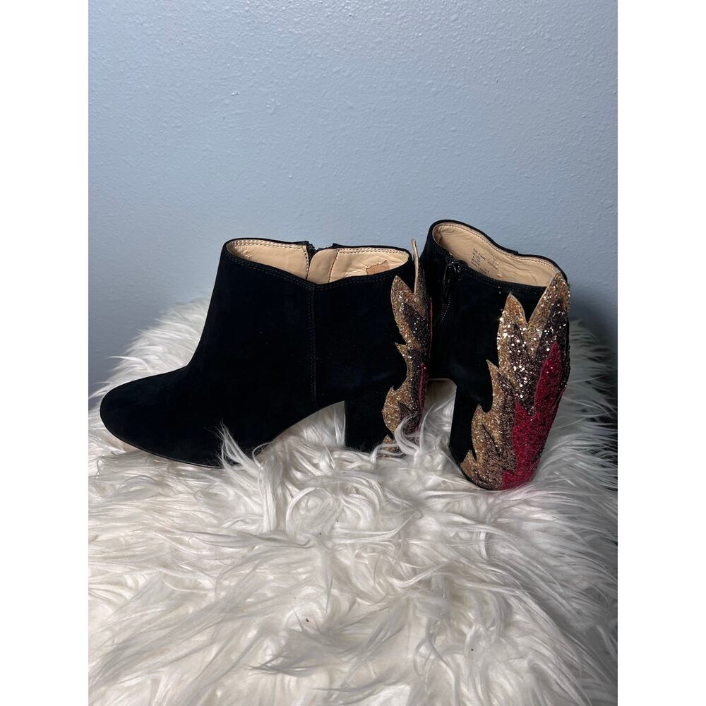 Katy Perry The Flame Black 9 Sequin Ankle Boots Heel Velvet Festival Glam Punk - Picture 3 of 11